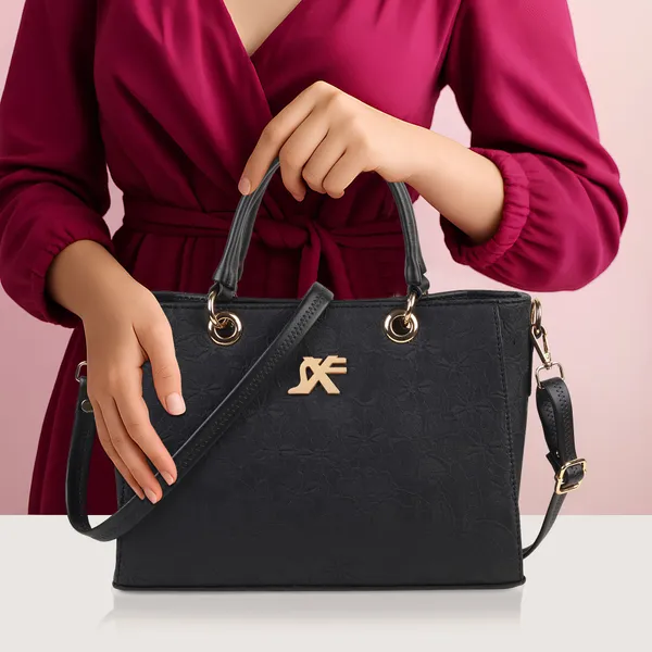 Black_Artificial_Leather_Sling_Bag_Casual_Evening_Party_Festive_Formal_For_Women