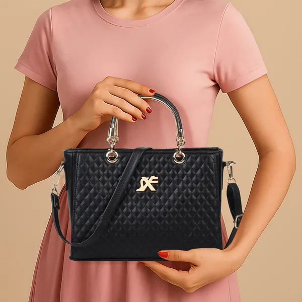 Black_Artificial_Leather_Handbag_Casual_Formal_Festive_For_Women