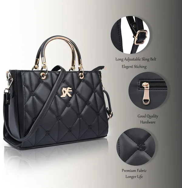 Black_Pu_Artificial_Leather_Sling_Bag_Casual_For_Women