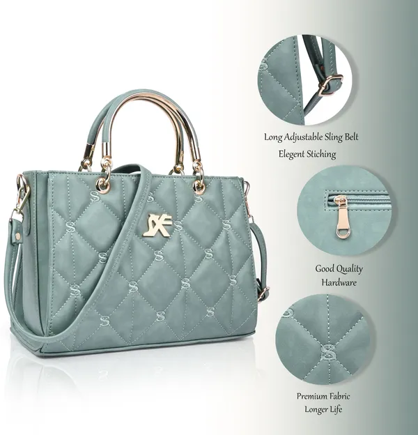 Green_Pu_Artificial_Leather_Sling_Bag_Casual_For_Women