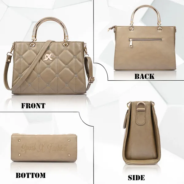 Khaki_Pu_Artificial_Leather_Sling_Bag_Casual_For_Women