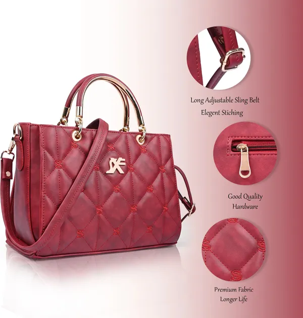Maroon_Pu_Artificial_Leather_Sling_Bag_Casual_For_Women