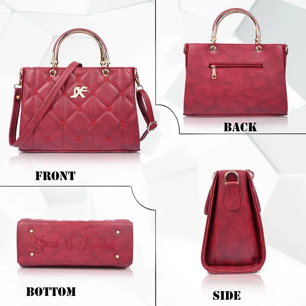 Maroon_Pu_Artificial_Leather_Sling_Bag_Casual_For_Women