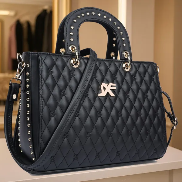Black_Pu_Artificial_Leather_Handbag_Casual_For_Women