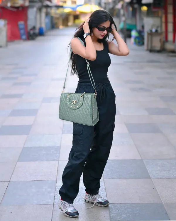 Green_Pu_Artificial_Leather_Handbag_Casual_For_Women