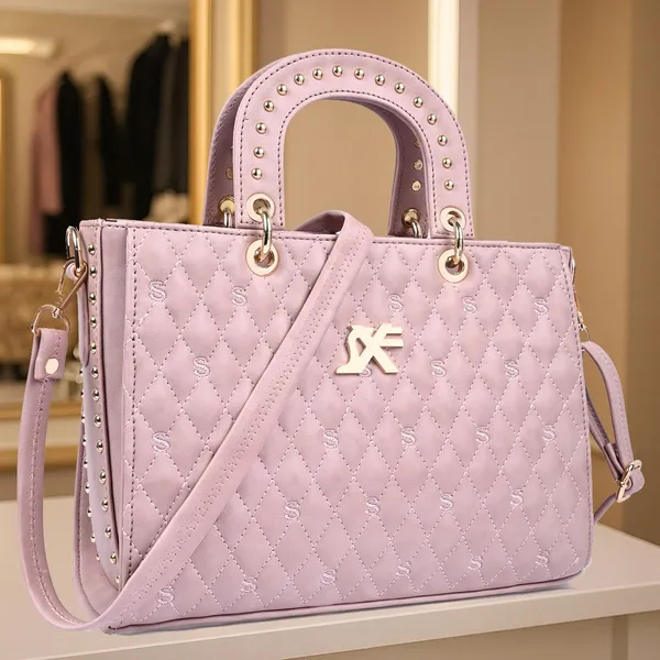 Baby_Pink_Pu_Artificial_Leather_Handbag_Casual_For_Women