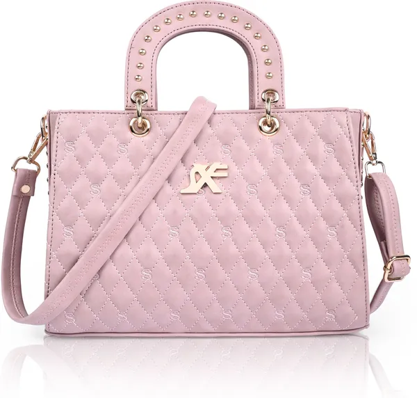 Baby_Pink_Pu_Artificial_Leather_Handbag_Casual_For_Women
