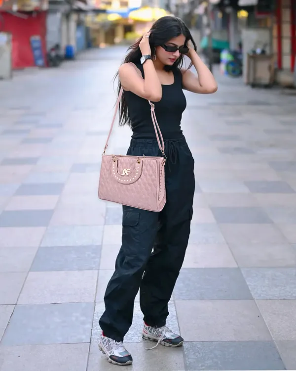 Baby_Pink_Pu_Artificial_Leather_Handbag_Casual_For_Women