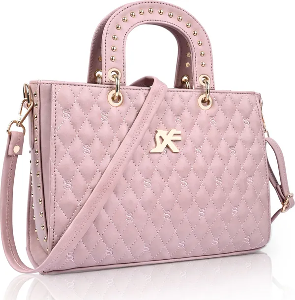 Baby_Pink_Pu_Artificial_Leather_Handbag_Casual_For_Women