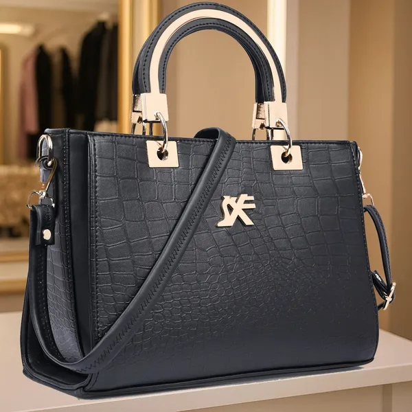 Black_Pu_Artificial_Leather_Sling_Bag_Casual_For_Women