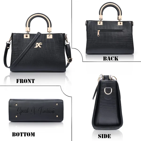 Black_Pu_Artificial_Leather_Sling_Bag_Casual_For_Women