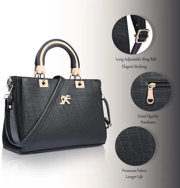 Black_Pu_Artificial_Leather_Sling_Bag_Casual_For_Women