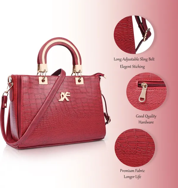 Maroon_Pu_Artificial_Leather_Sling_Bag_Casual_For_Women