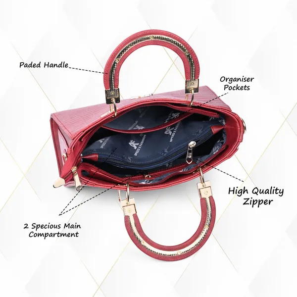 Maroon_Pu_Artificial_Leather_Sling_Bag_Casual_For_Women