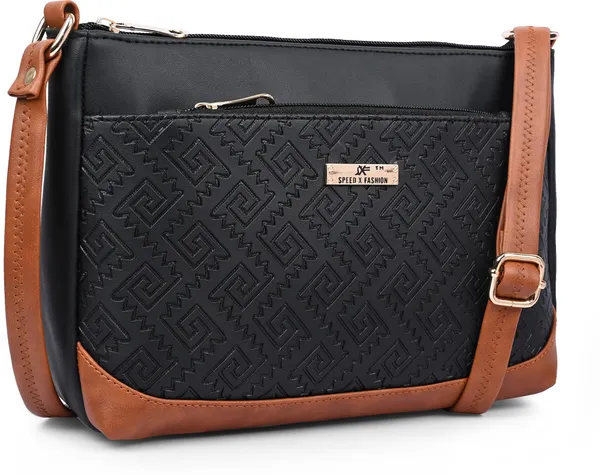Black_Pu_Leatherette_Sling_Bag_Casual_For_Women