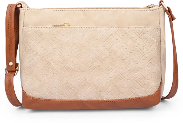 Cream_Pu_Leatherette_Sling_Bag_Casual_For_Women