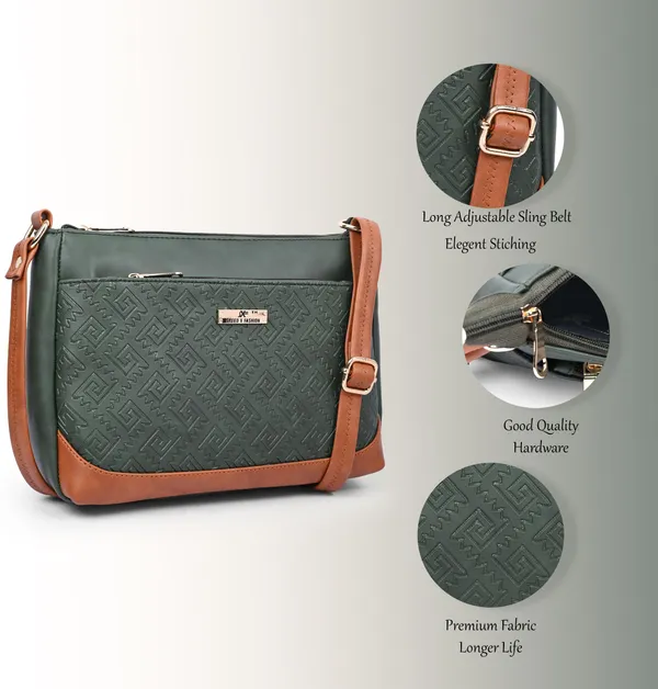 Green_Pu_Leatherette_Sling_Bag_Casual_For_Women