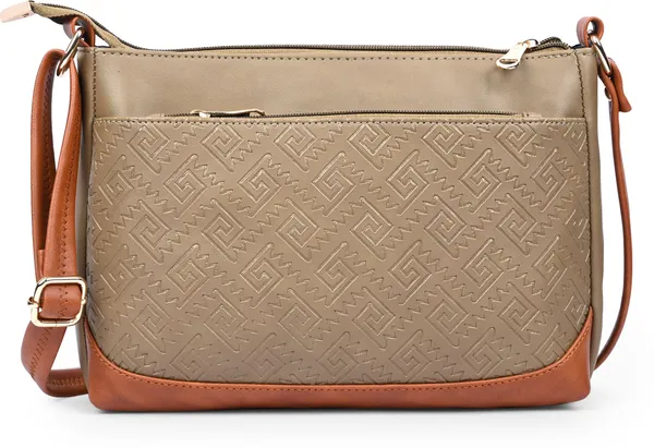 Khaki_Pu_Leatherette_Sling_Bag_Casual_For_Women