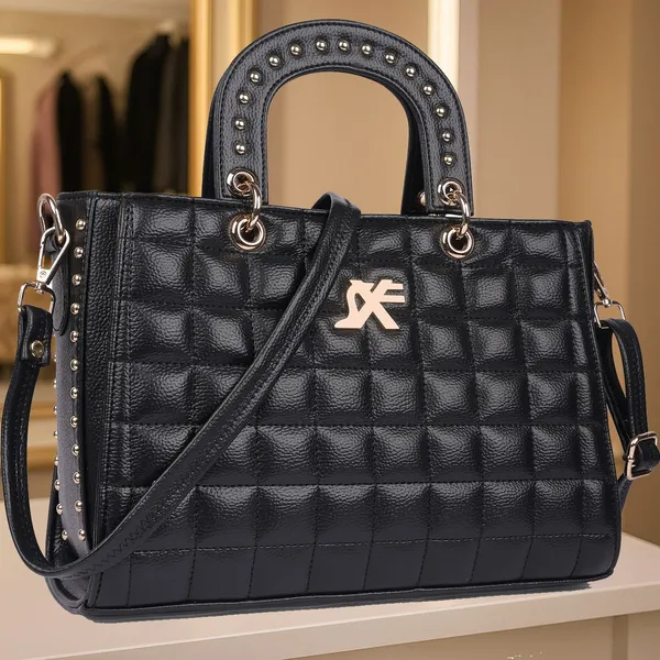 Black_Pu_Artificial_Leather_Sling_Bag_Casual_For_Women