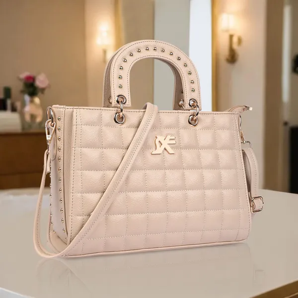 Cream_Pu_Artificial_Leather_Sling_Bag_Casual_For_Women