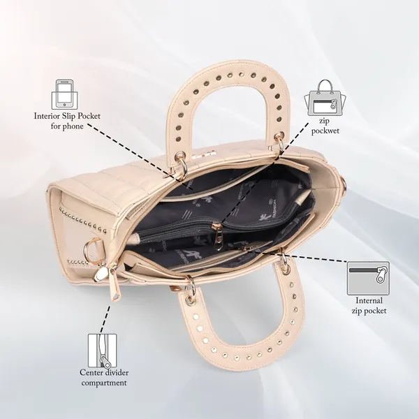 Cream_Pu_Artificial_Leather_Sling_Bag_Casual_For_Women