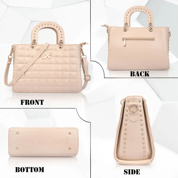 Cream_Pu_Artificial_Leather_Sling_Bag_Casual_For_Women