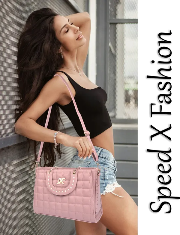 Pink_Pu_Artificial_Leather_Sling_Bag_Casual_For_Women