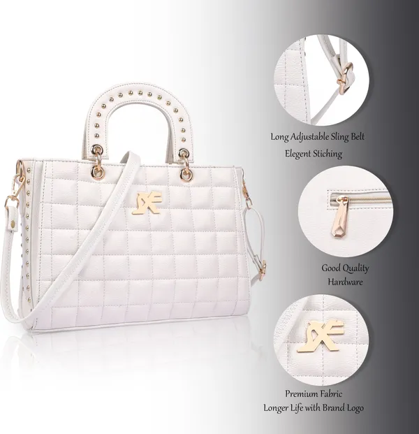 White_Pu_Artificial_Leather_Sling_Bag_Casual_For_Women