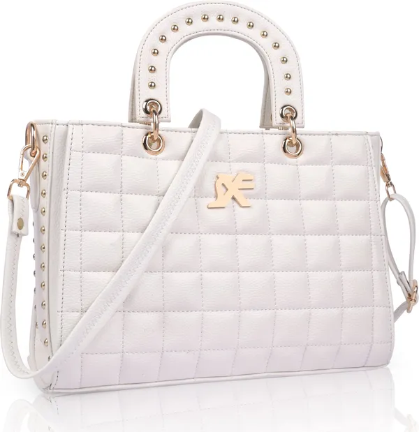 White_Pu_Artificial_Leather_Sling_Bag_Casual_For_Women