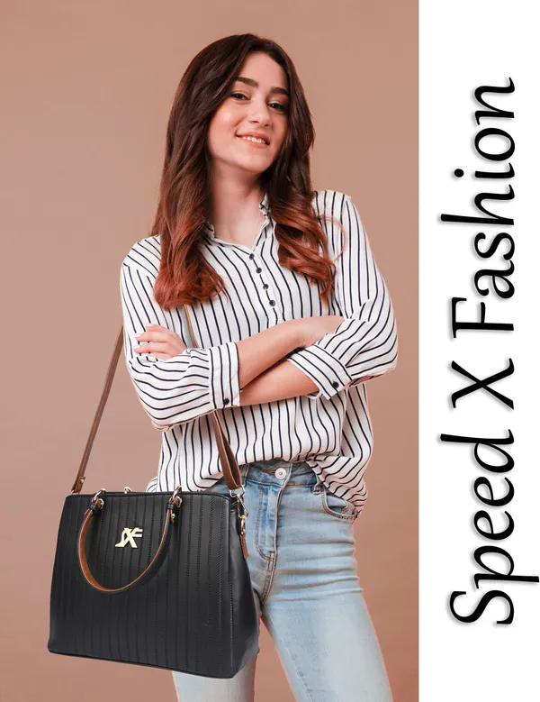 Black_Pu_Artificial_Leather_Handbag_Casual_For_Women