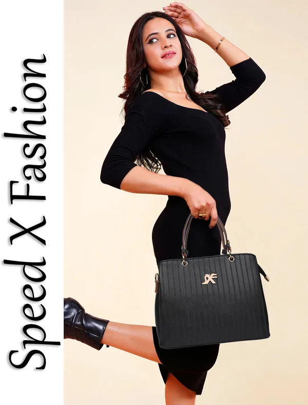 Black_Pu_Artificial_Leather_Handbag_Casual_For_Women