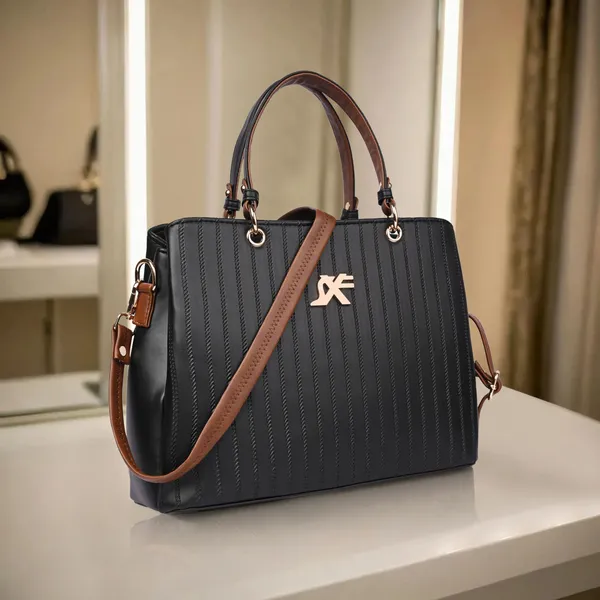 Black_Pu_Artificial_Leather_Handbag_Casual_For_Women