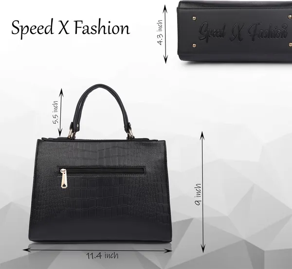 Black_Pu_Artificial_Leather_Sling_Bag_Casual_For_Women