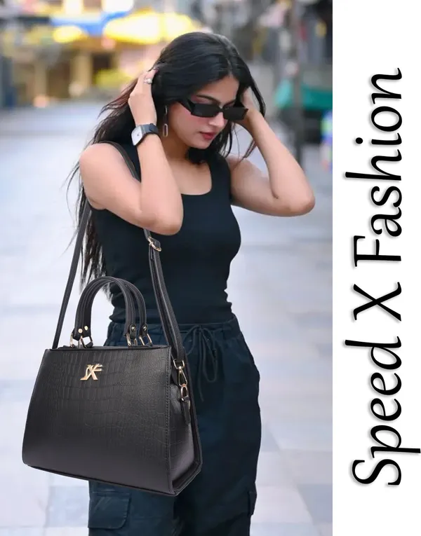 Black_Pu_Artificial_Leather_Sling_Bag_Casual_For_Women