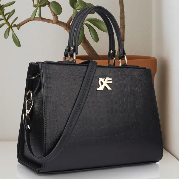Black_Pu_Artificial_Leather_Sling_Bag_Casual_For_Women