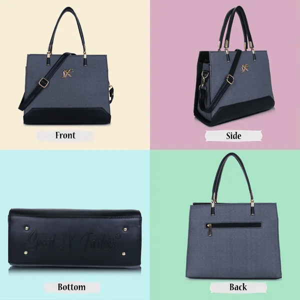 Grey_Pu_Leatherette_Hand_Held_Bag_Casual_Evening_Party_Formal_For_Women