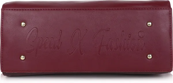 Maroon_Pu_Leatherette_Hand_Held_Bag_Casual_Evening_Party_Formal_For_Women