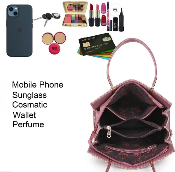 Pink_Pu_Leatherette_Hand_Held_Bag_Casual_Evening_Party_Formal_For_Women