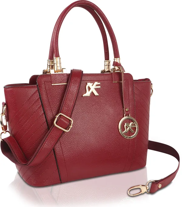 Maroon_Artificial_Leather_Hand_Held_Bag_Travel_Evening_Party_Casual_Formal_Festive_For_Women