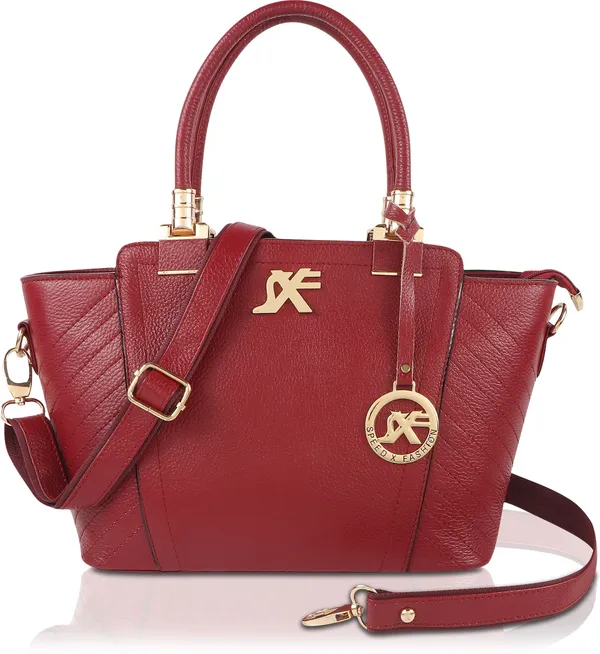 Maroon_Artificial_Leather_Hand_Held_Bag_Travel_Evening_Party_Casual_Formal_Festive_For_Women