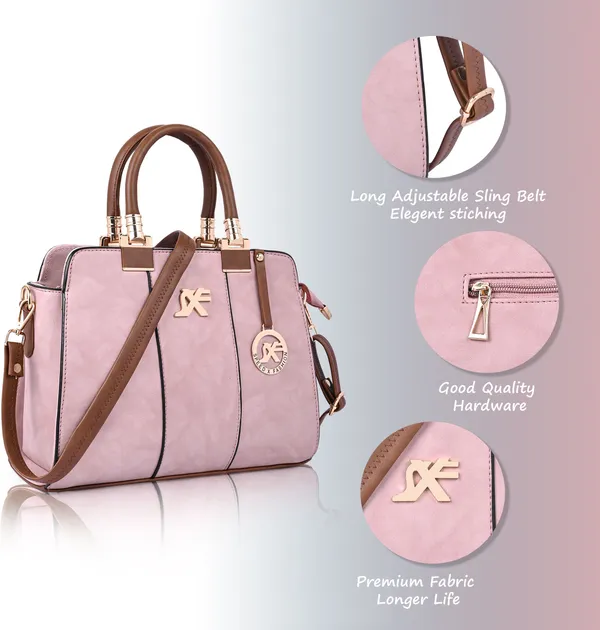 Pink_Pu_Sling_Bag_Casual_Evening_Party_Formal_For_Women