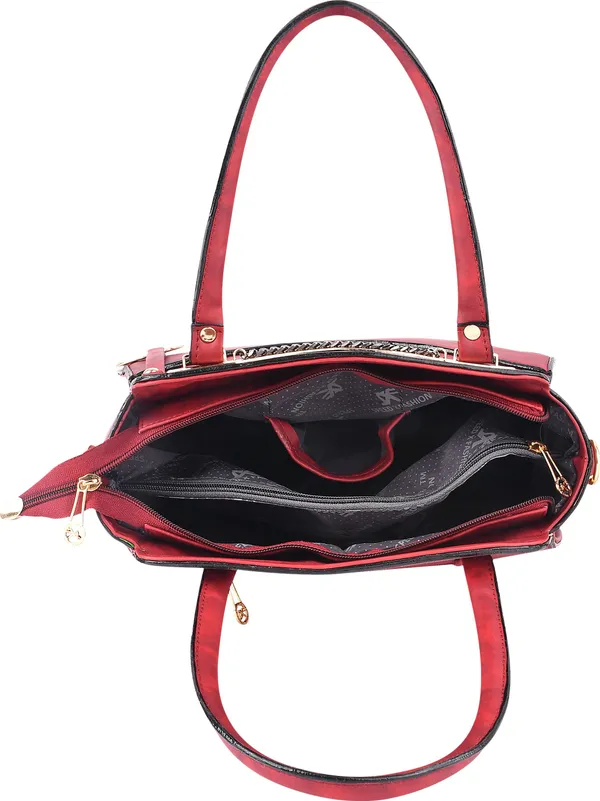 Maroon_Artificial_Leather_Hand_Held_Bag_Casual_For_Women