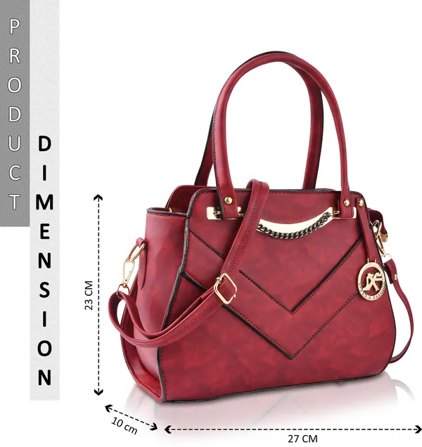 Maroon_Artificial_Leather_Hand_Held_Bag_Casual_For_Women