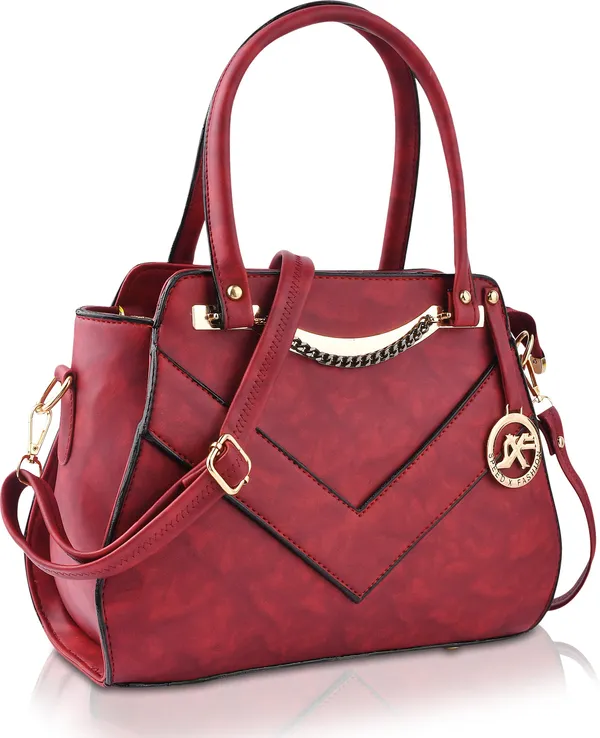 Maroon_Artificial_Leather_Hand_Held_Bag_Casual_For_Women