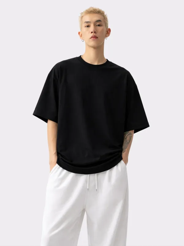 Black_Cotton_Streetwear_Style_Oversized_T_Shirt_For_Men