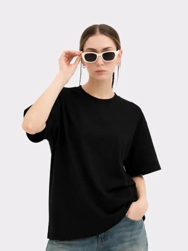 Black_Cotton_Casual_Wear_Oversized_T_Shirt_For_Women