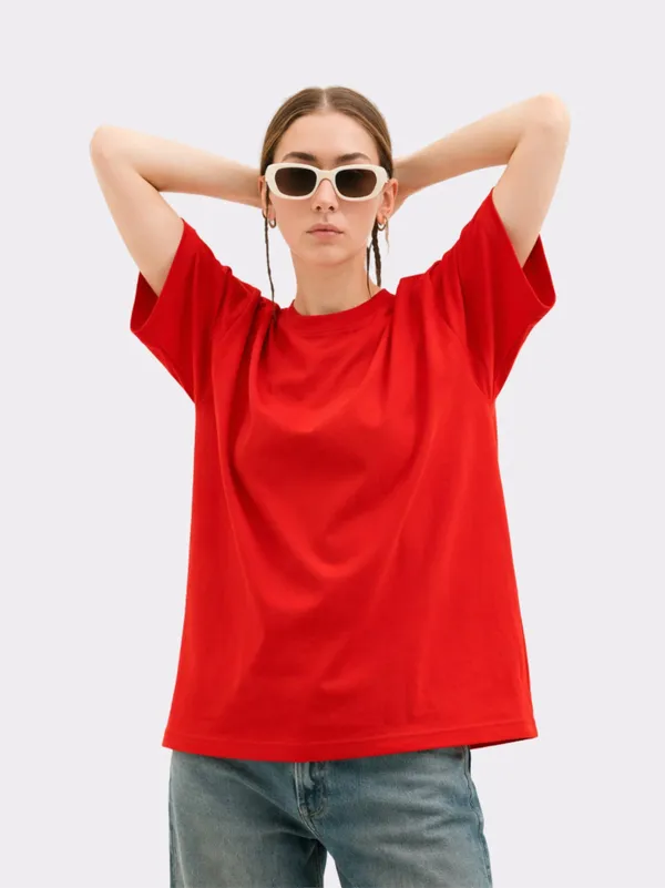 Red_Cotton_Oversized_T_Shirt_For_Women