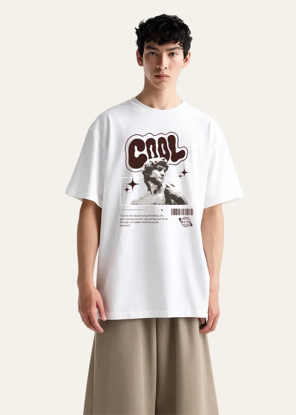 White_Cool_Graphic_Print_Oversized_T_Shirt_For_Men