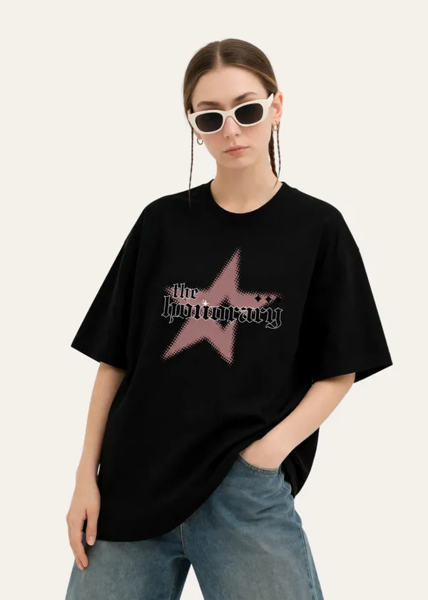 Black_The_Hoonicornery_With_Star_Graphic_Oversized_T_Shirt_For_Women