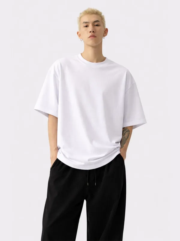 White_Cotton_Oversized_T_Shirt_For_Men
